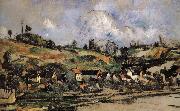 Paul Cezanne Pang Schwarz map of the villages near oil painting on canvas